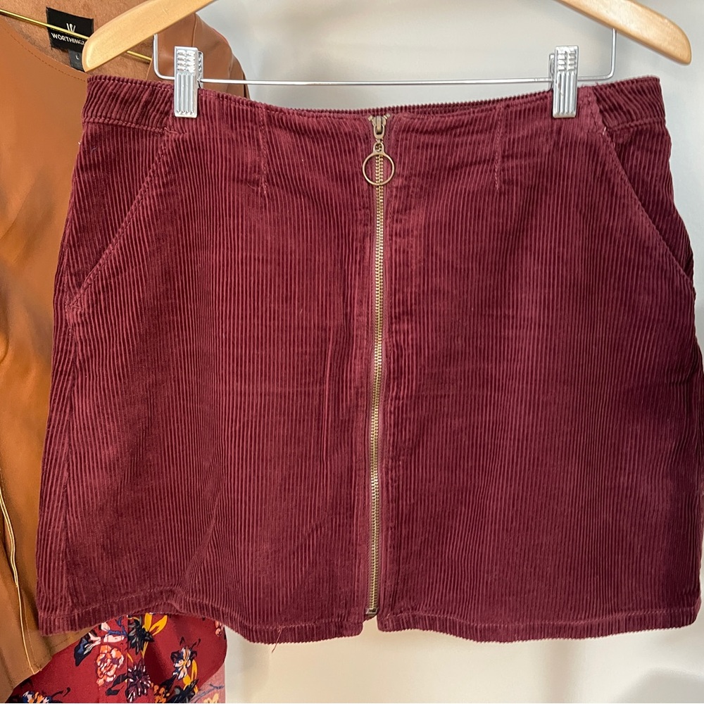 Burgundy Corduroy Skirt by Arizona Jean Co.  Size 13 Junior. Like New